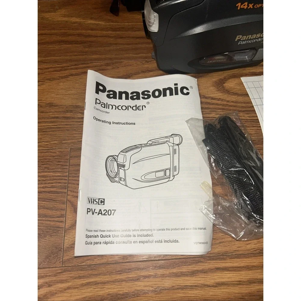 Panasonic Palmcorde PV-A207 Accessories Charger 2 Batteries, Carrier & Booklet